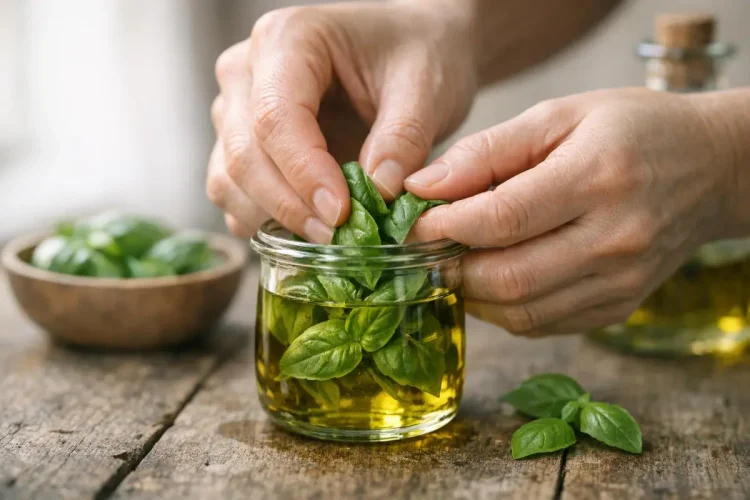 Conserver le basilic frais dans l’huile : méthodes sûres et anti-gaspi